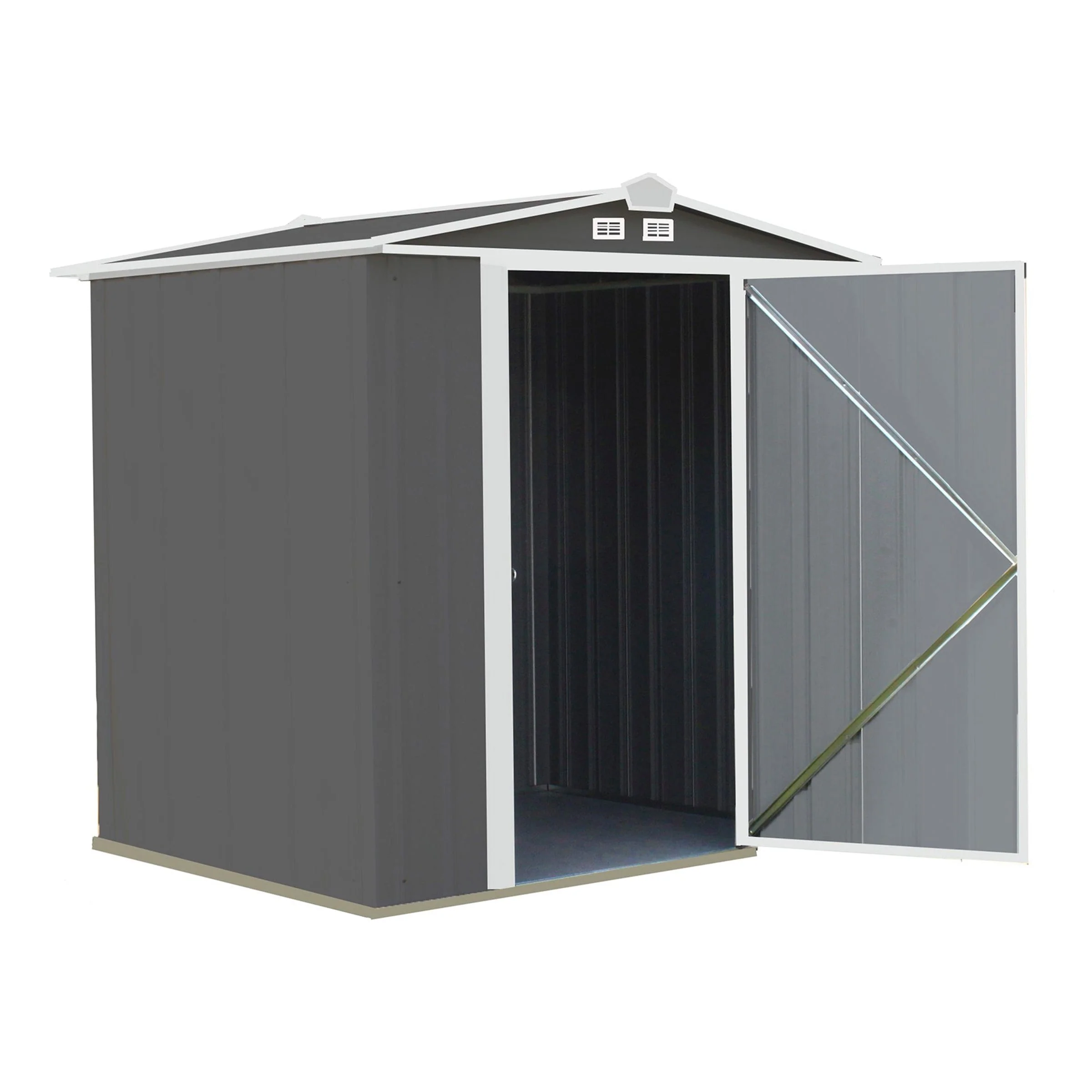 EZEE Shed, 6x5, Low Gable, 65 in walls, Charcoal Gray and Cream