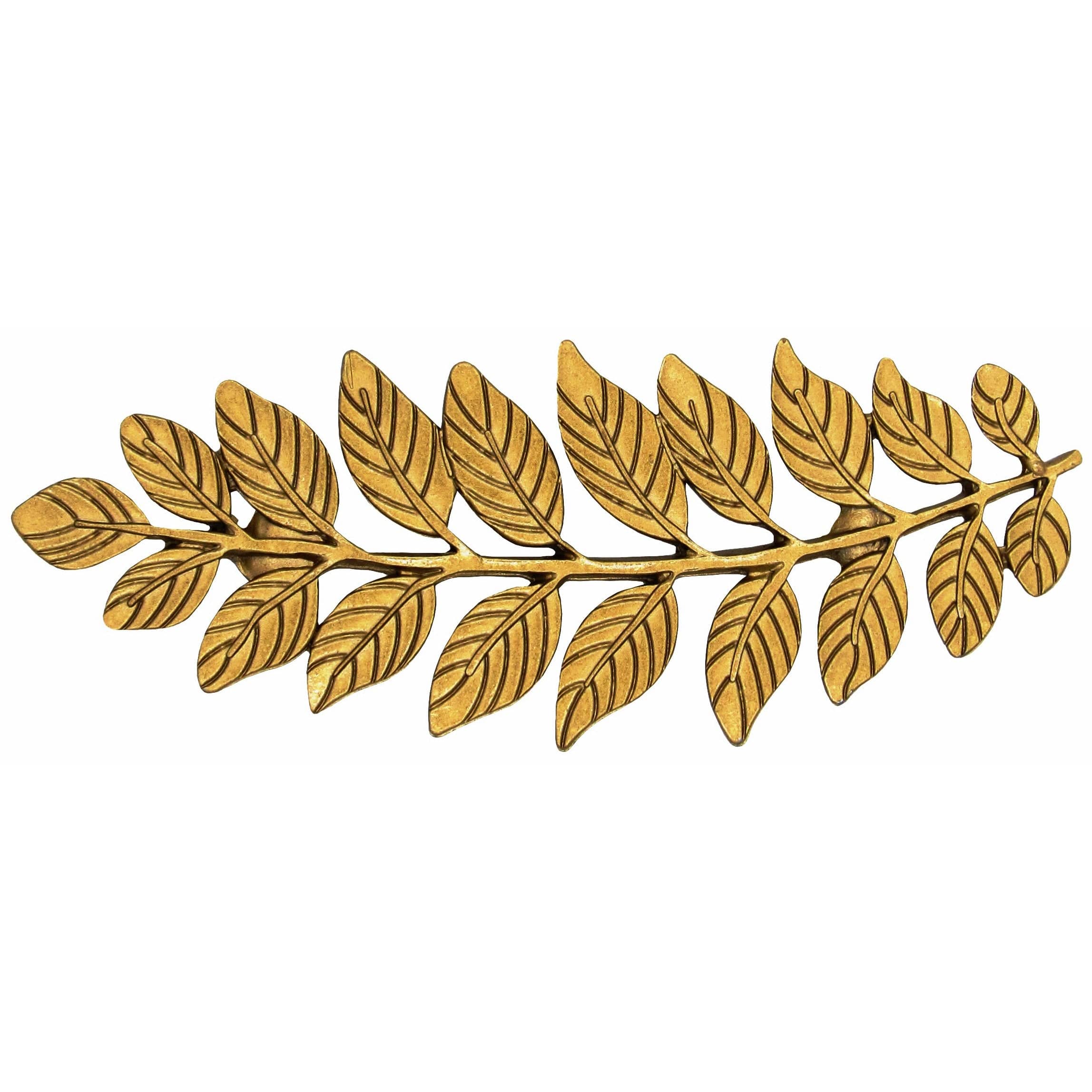 Fern Leaf Pull 2-15/16" Center Lux Gold