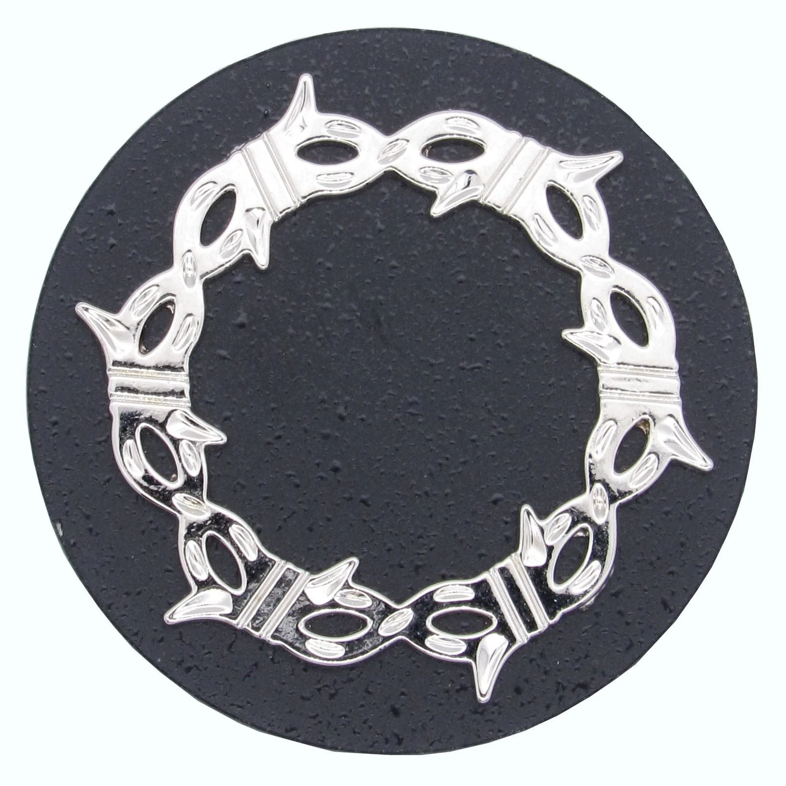 Round Knob with Barbed Wire, Matte Black/Nickel Combo