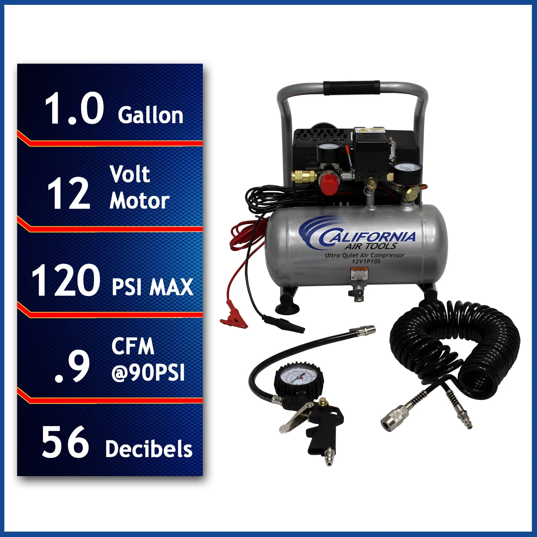 12V 1 Gallon Steel Tank Portable Air Compressor - Image 3