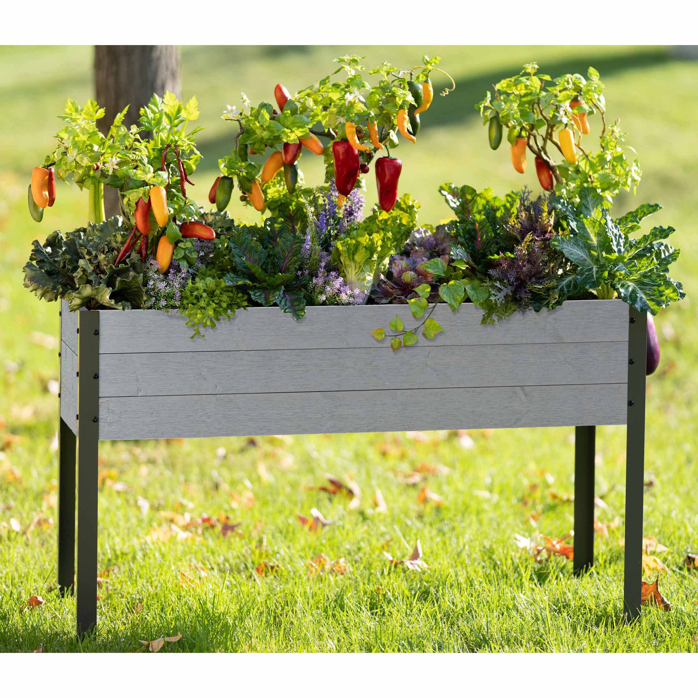 Elevated Planter 21" X 47" X 30"H Gray - Image 6