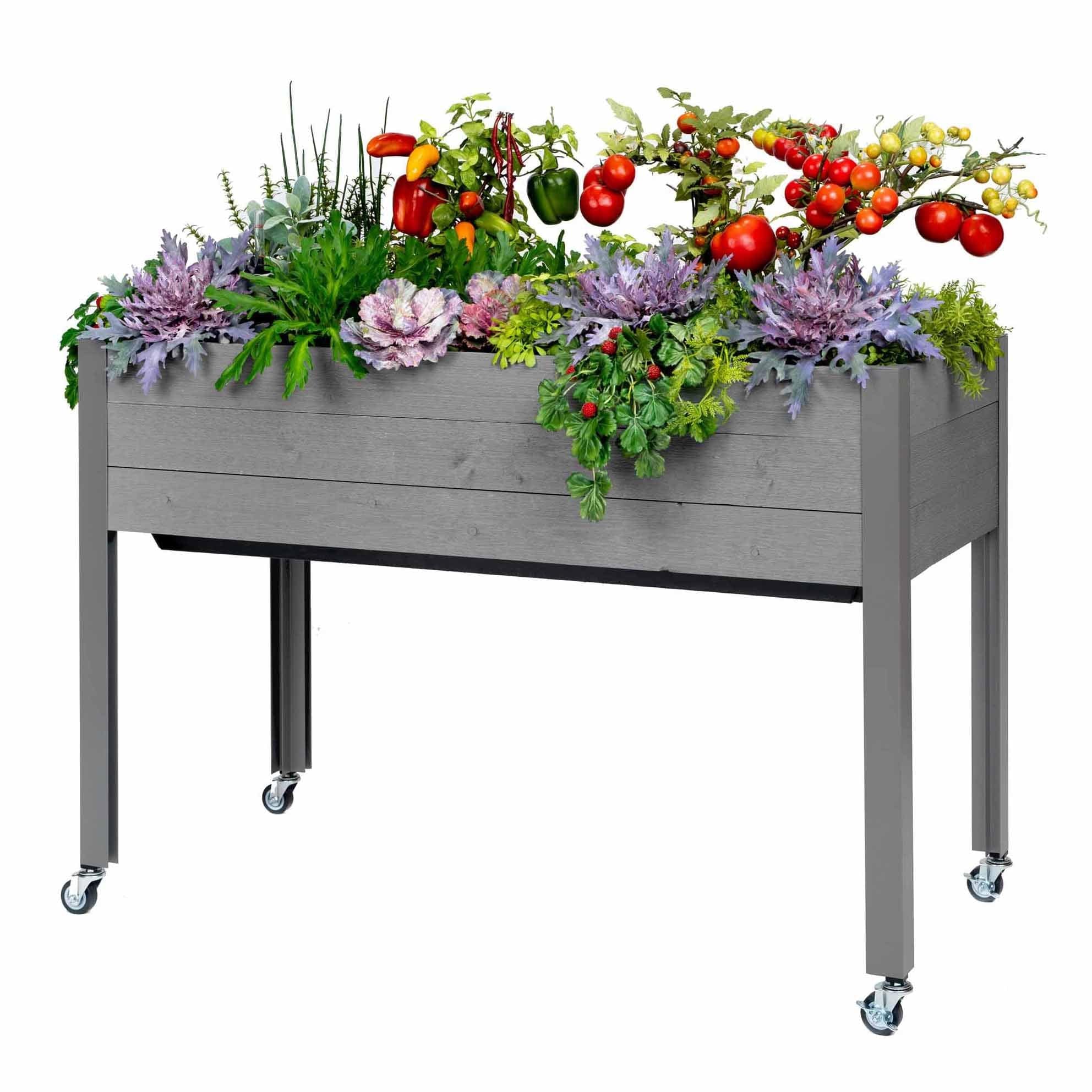 Self-Watering Elevated Planter 21" x 47" x 32"H Gray - Image 5