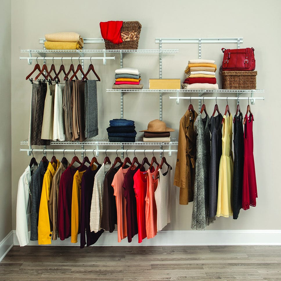 ShelfTrack Adjustable Closet Organizer 5' - 8' W, White - Image 4