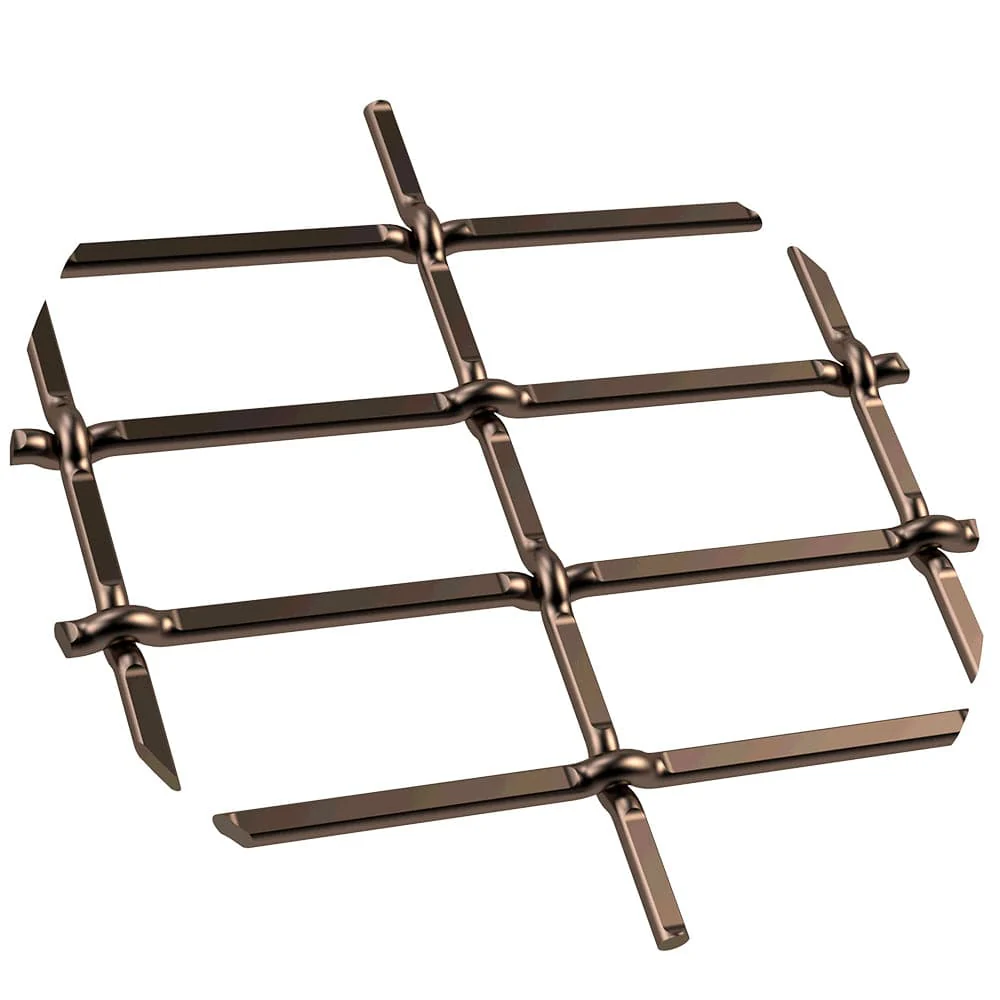 1" Flat Straight Weave Decorative Grille - Antique Brass, 36" W x 48" L Sheet