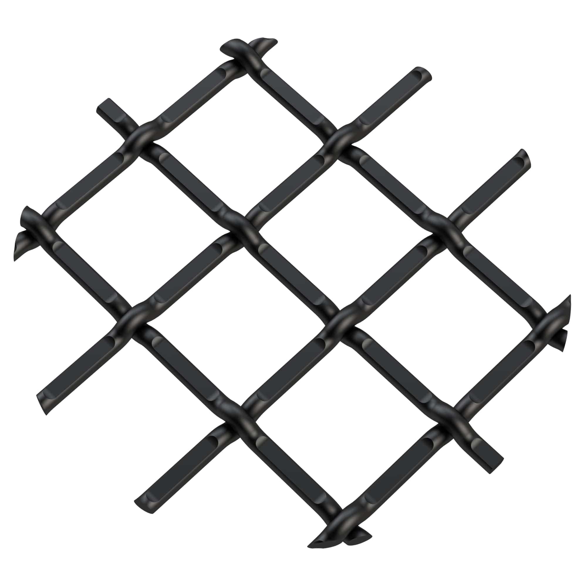 .5" Round Single Diamond Decorative Grille - Flat Black, 36" W x 24" L Sheet