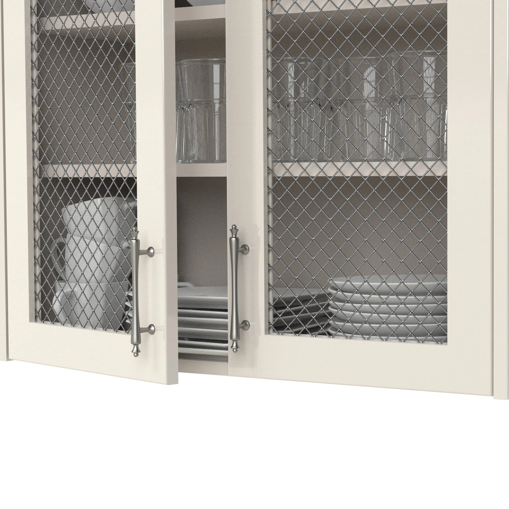 .75" Multi-Crimp Single Diamond Decorative Grille - Satin Nickel, 36" W x 48" L Sheet - Image 2
