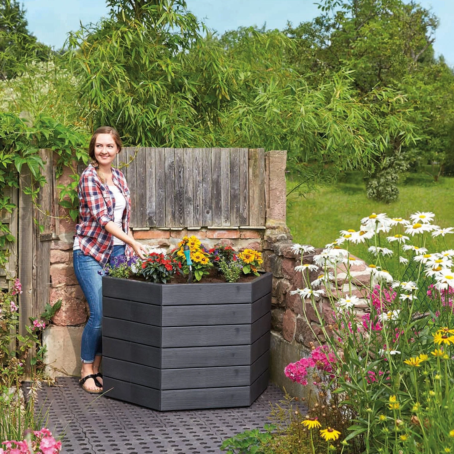 ERGO Modular Raised Bed Hexagon Single Unit Basic Set - Image 4