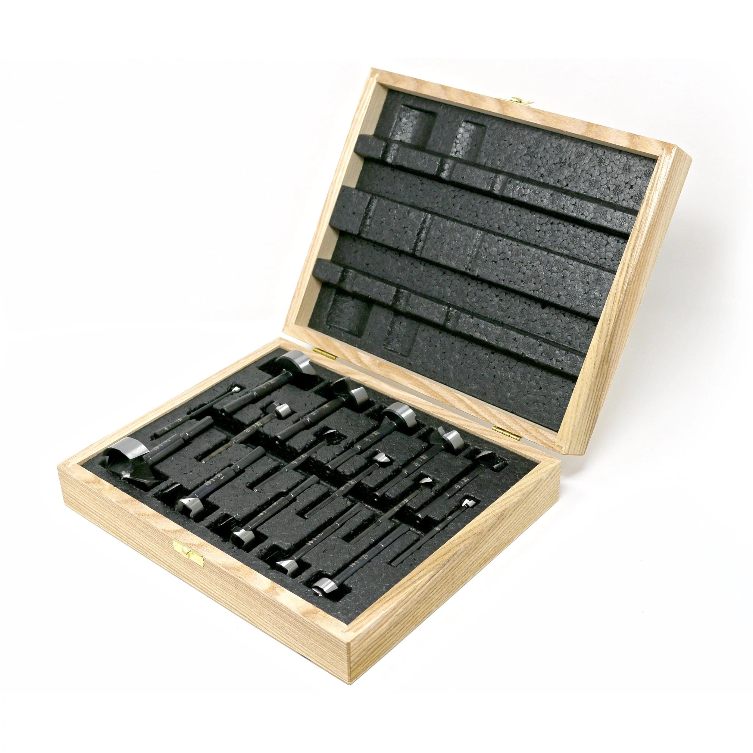 Black Shark Forstner Bit Set In Wooden Box - Imperial and Metric - 16 Piece