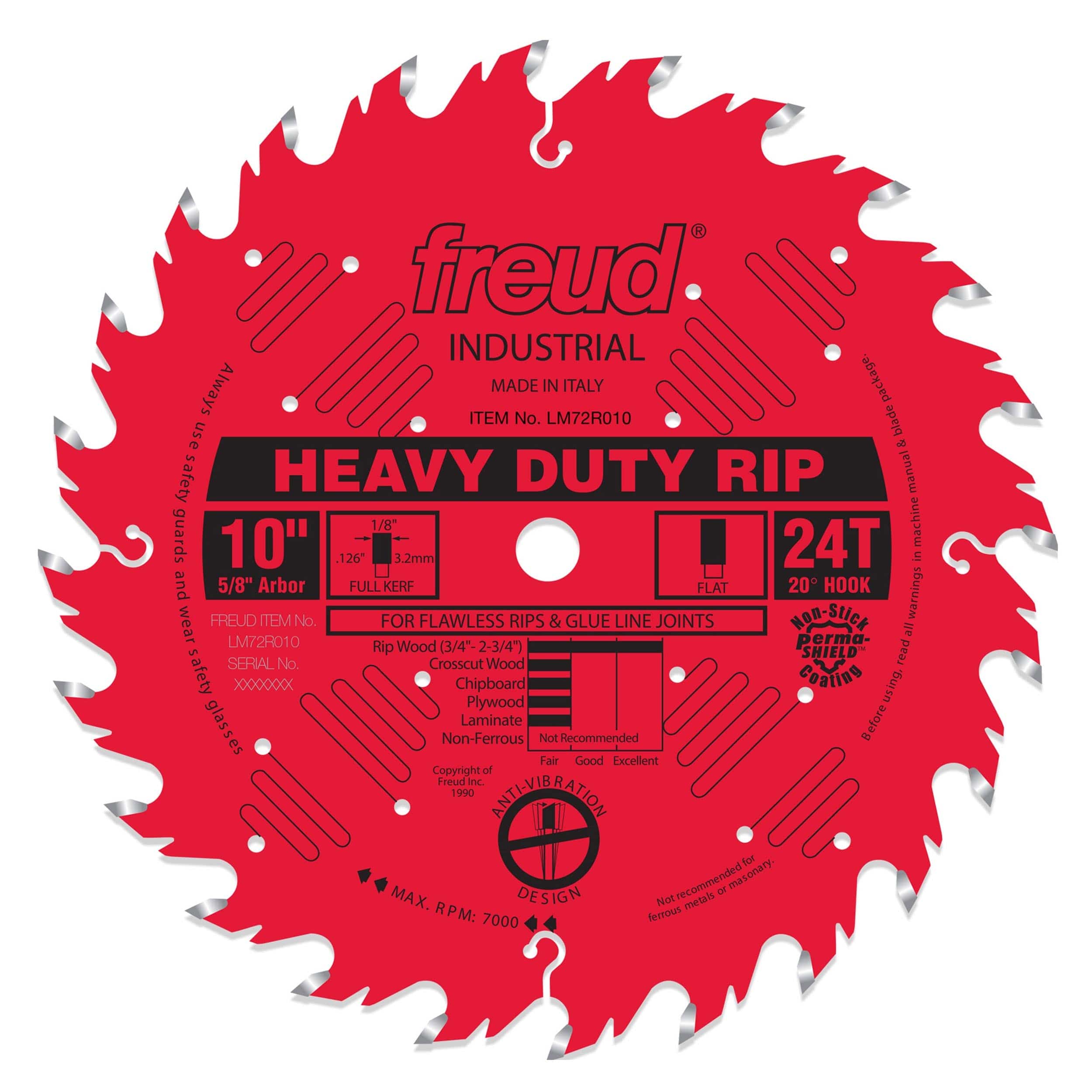 LM72R010 Ripping Saw Blade 10" x 5/8" Bore x 24 Tooth Flat Top