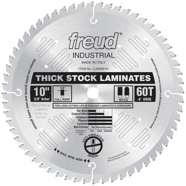 LU92M010 MTCG Laminate Flooring Circular Saw Laminate Saw Blade 10" x 5/8" Bore x 60 Tooth