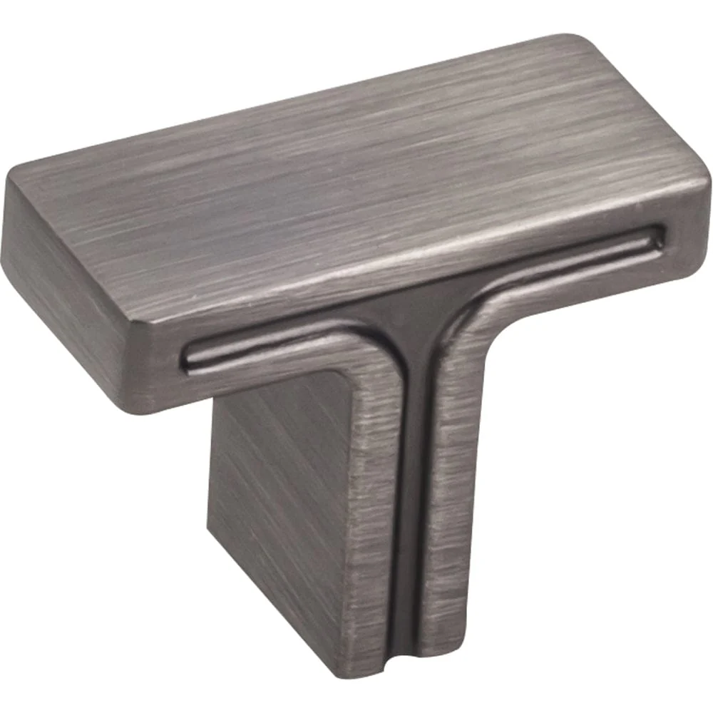 Anwick Rectangle Knob, 1-3/8" O.L., Brushed Pewter - Image 2
