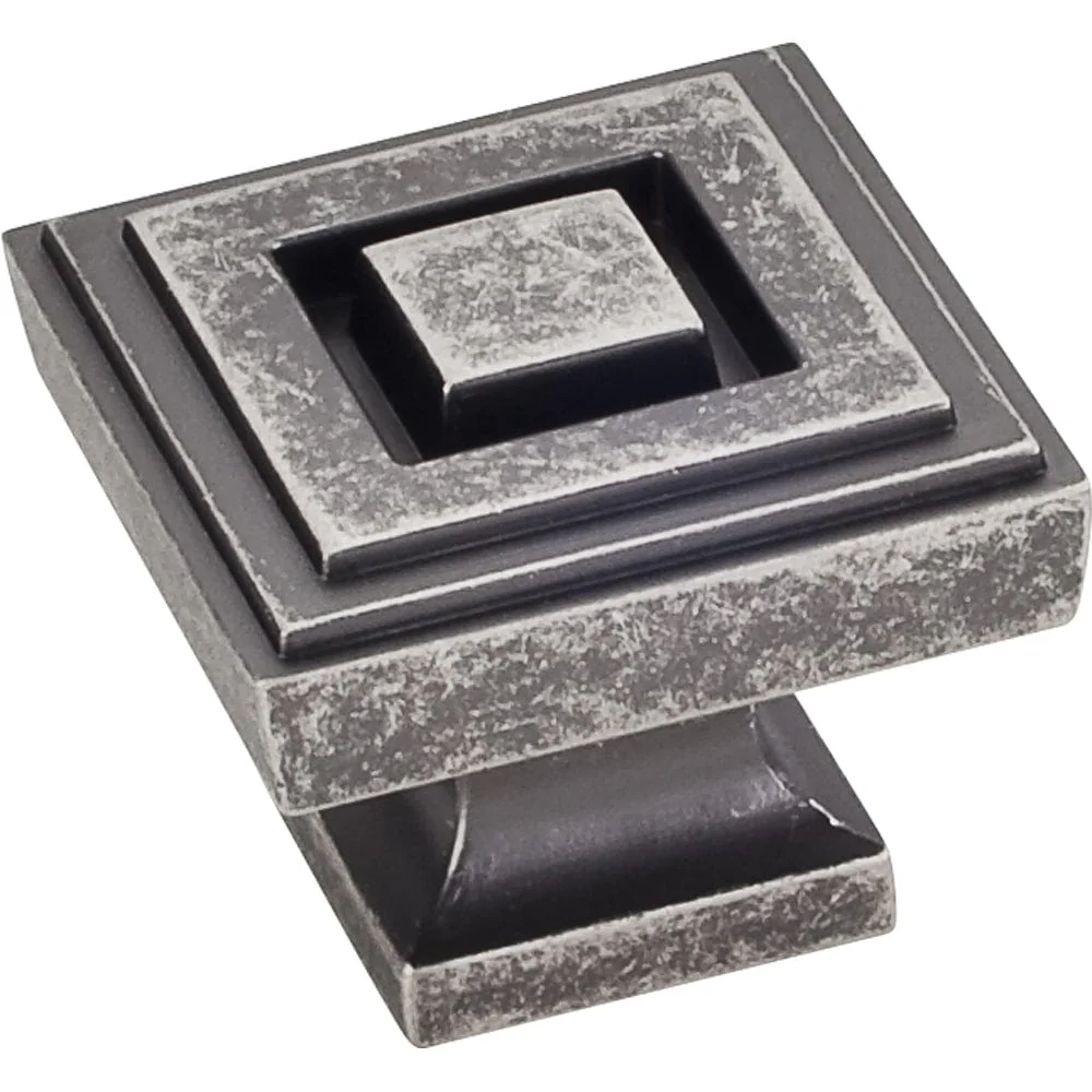 Delmar Large Knob, 1-1/4" O.L., Distressed Pewter