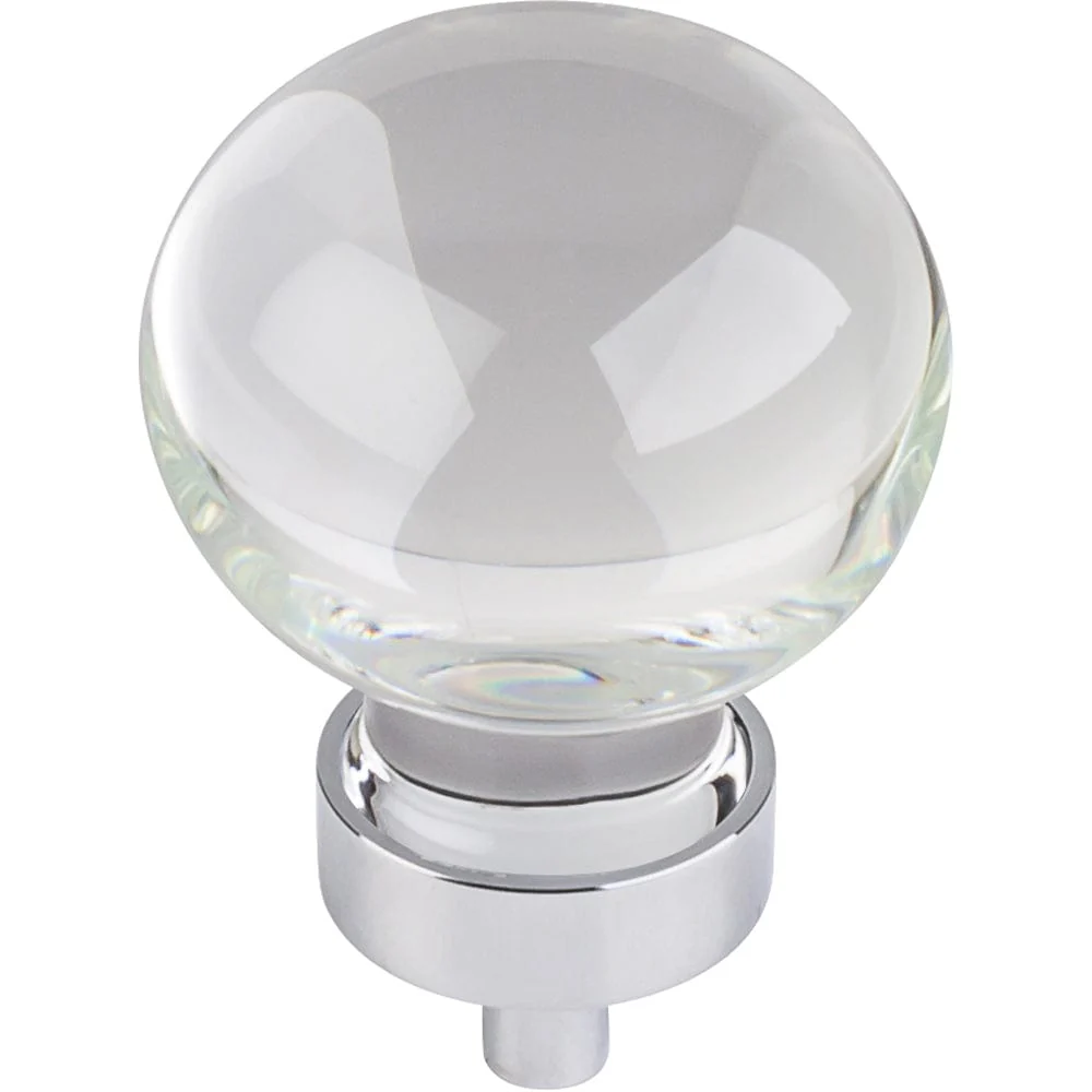 Harlow Large Sphere Glass Knob, 1-3/8" Dia.,  Polished Chrome - Image 2