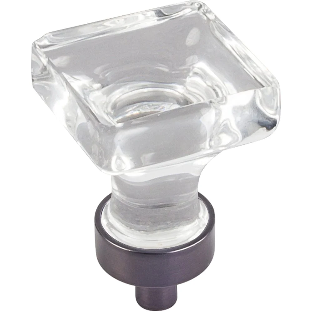 Harlow Small Square Glass Knob 1" O.L.,  Brushed Oil Rubbed Bronze - Image 2