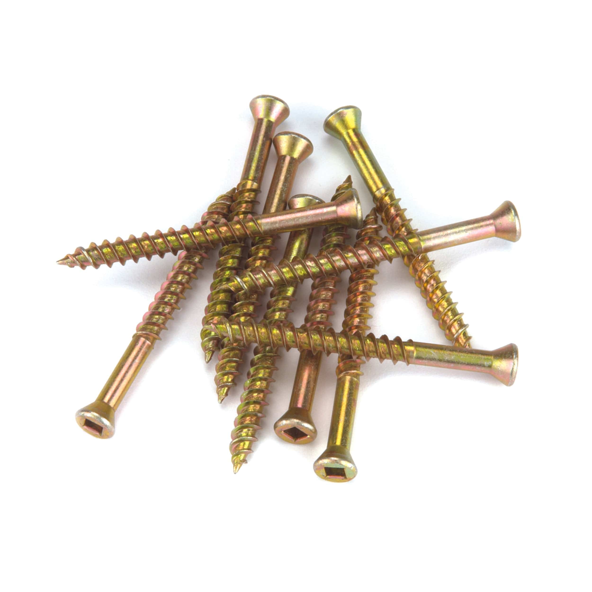 Woodworking Screws - Square Drive - Trim Head - Yellow - Zinc - 100 Piece - Image 2