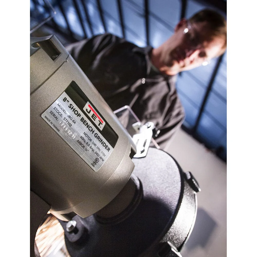 JBG-8W Shop Grinder with Grinding Wheel and Wire Wheel - Image 9