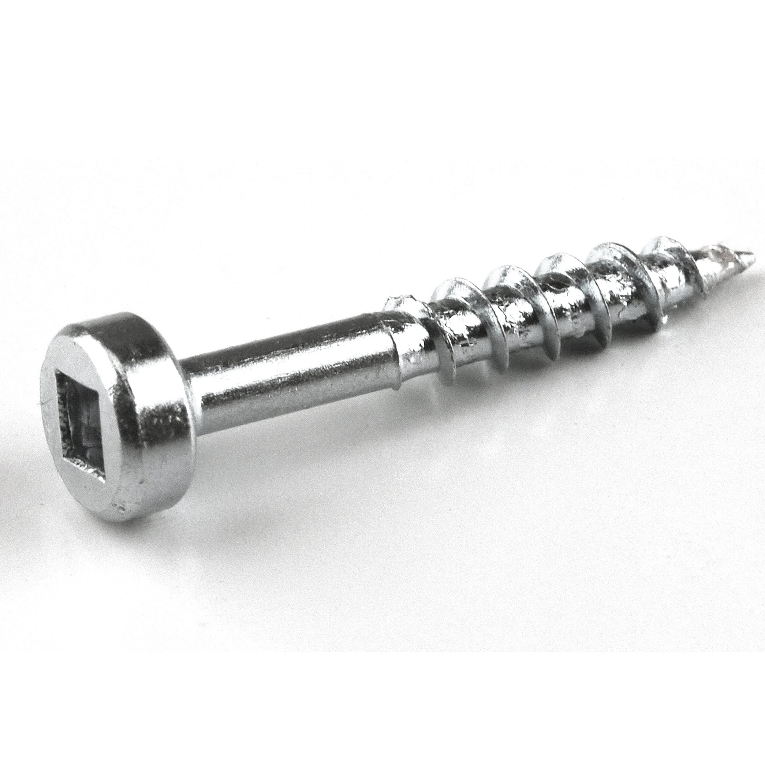 Pocket Hole Screw - #7 x 1" Coarse - Square Drive - Pan-Head - Zinc - Image 4