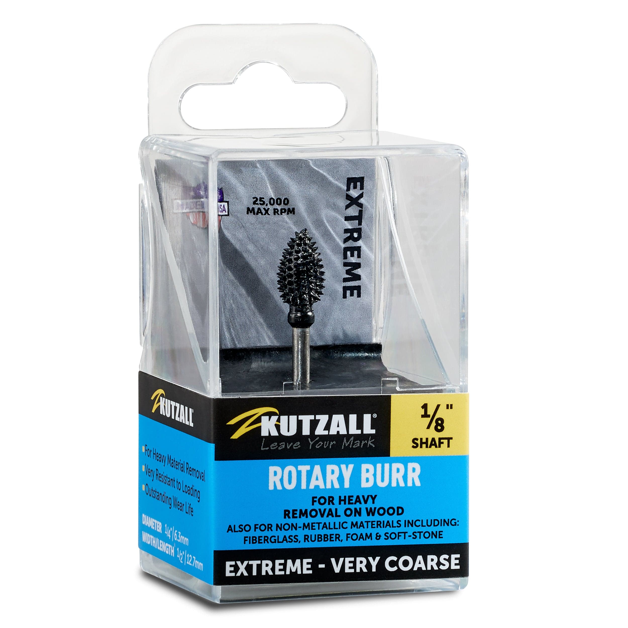 Extreme Flame Burr, 1/8" Shaft, Very Coarse (1/4" x 1/2") - Image 2