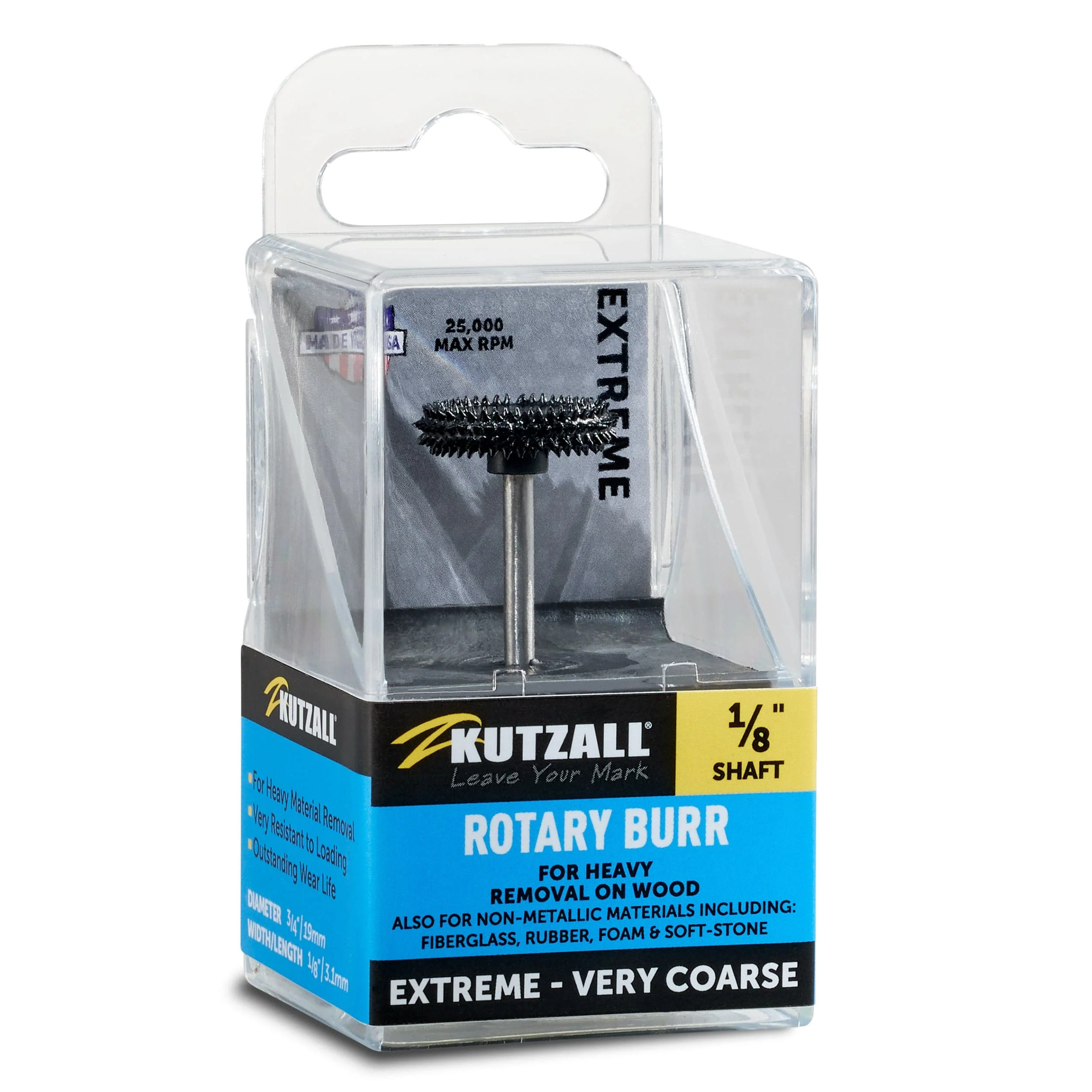 Extreme Rotor Saw Burr, 1/8" Shaft, Very Coarse (3/4" x 1/8") - Image 2