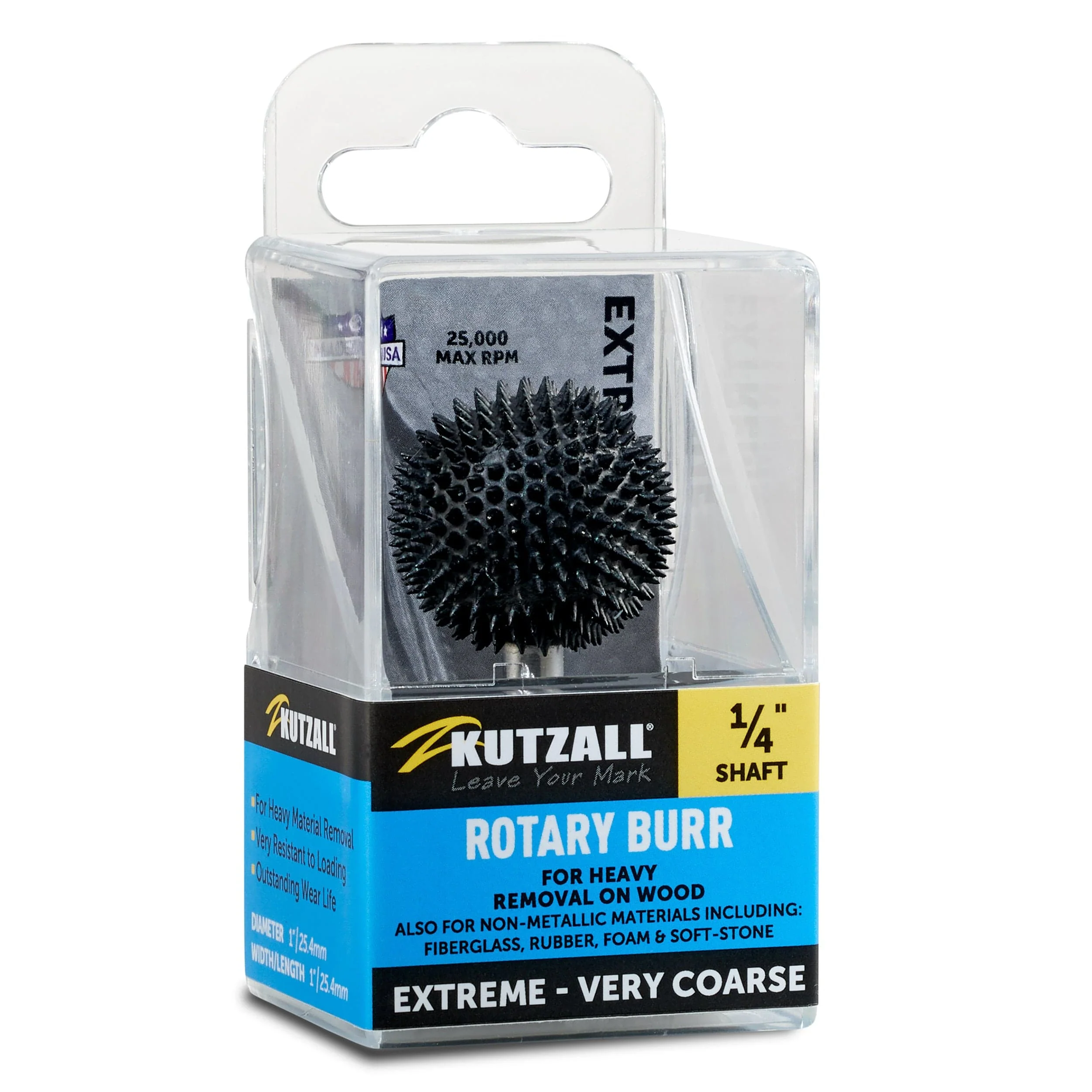 Extreme Sphere Burr, 1/4" Shaft, Very Coarse (1" x 1") - Image 2