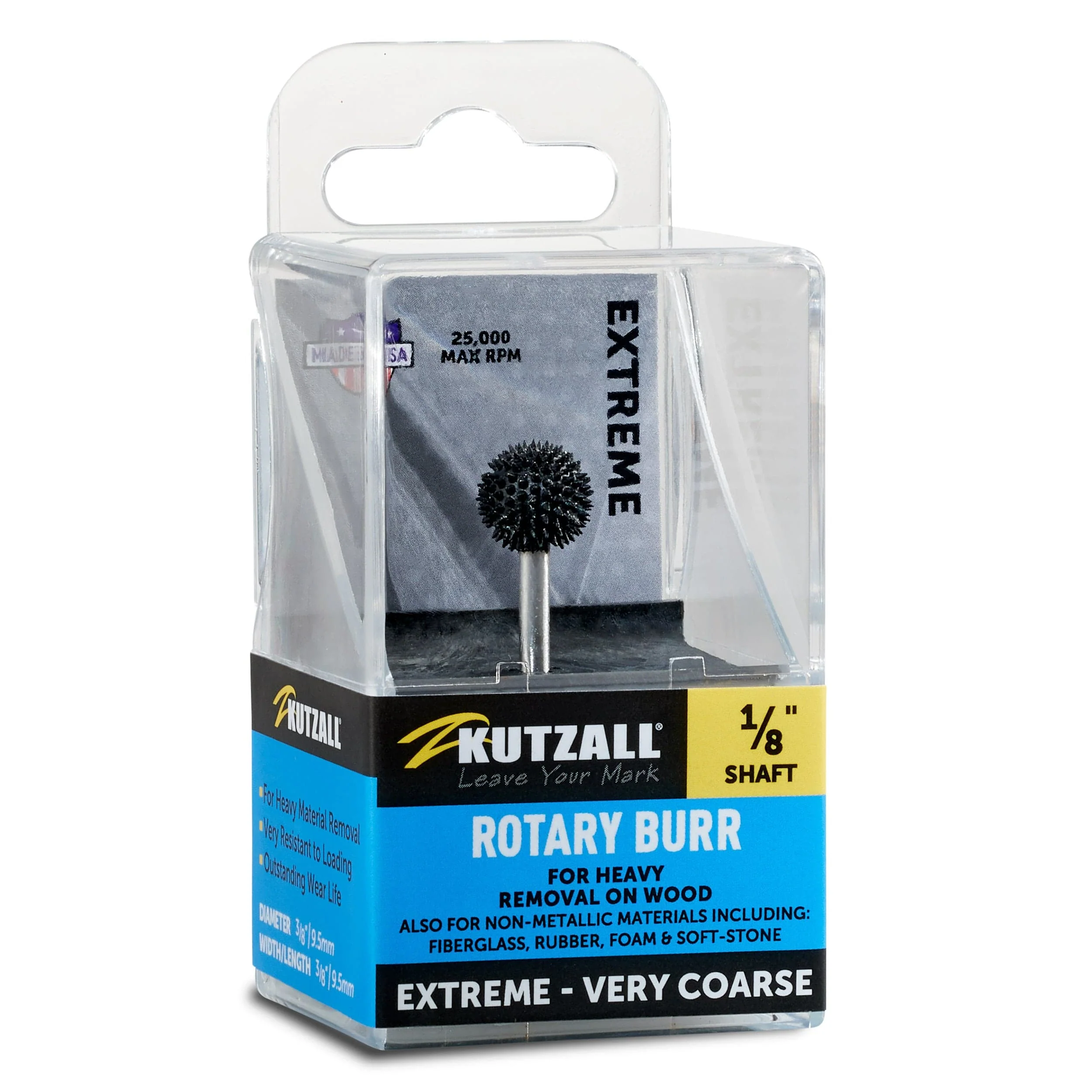 Extreme Sphere Burr, 1/8" Shaft, Very Coarse (3/8" x 3/8") - Image 2
