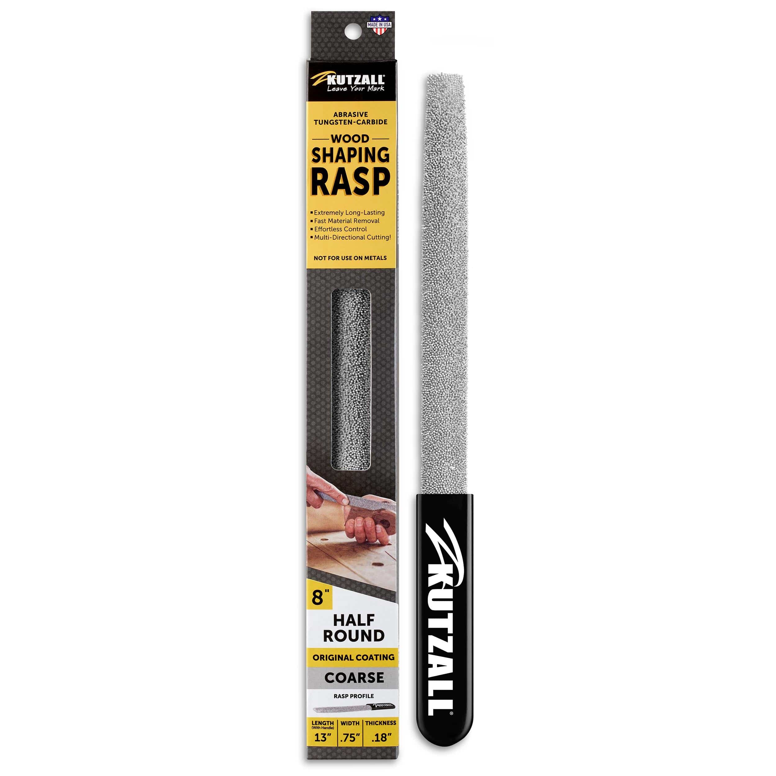 Original Half-Round Hand Rasp - 8" - Coarse - Image 2