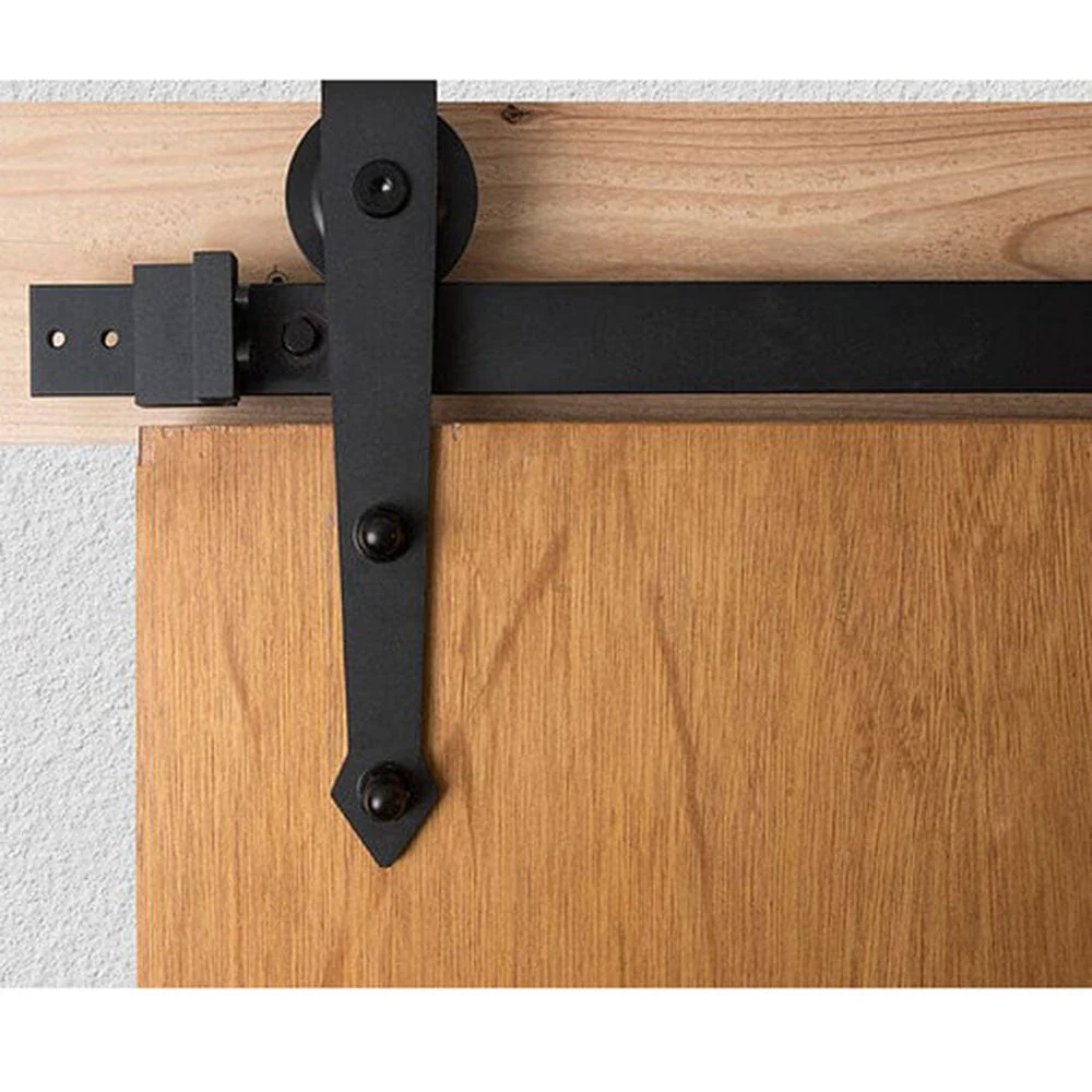 Barn Door Hardware Black Bent Arrow 6'6" Rail - Image 2