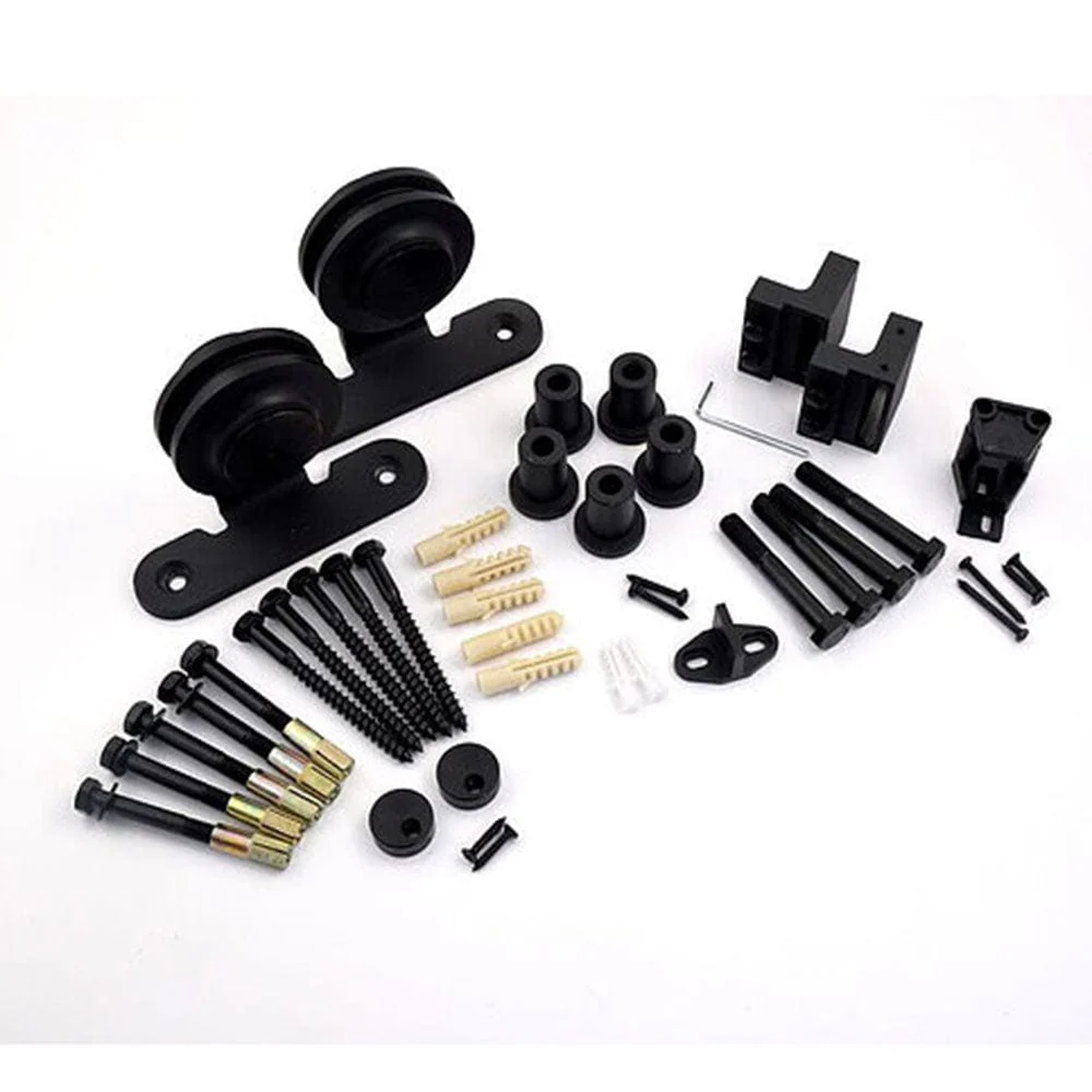 Barn Door Hardware Black Top Mount 6'6" Rail