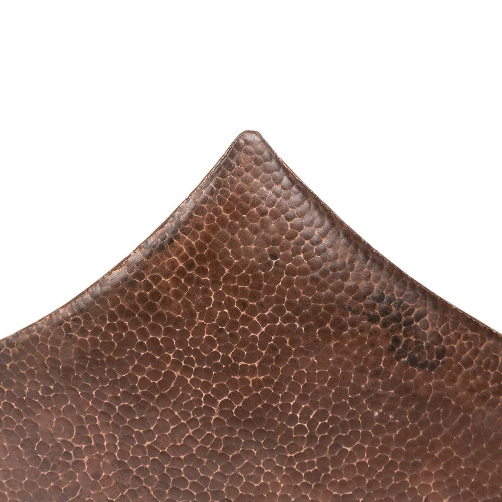 18" Rectangle Modern Slope Hammered Copper Sink - Image 7