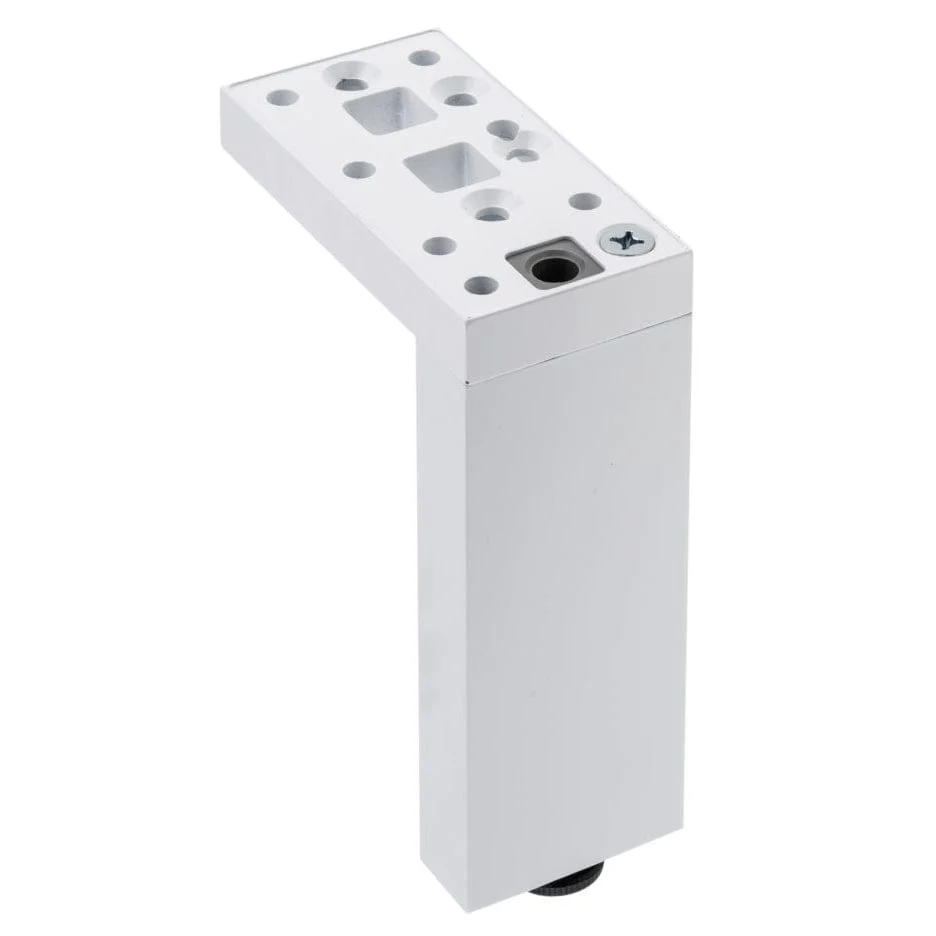 13-3/4" (350 mm) Adjustable Contemporary Versatile T or L Shaped Furniture Leg Glossy White - Image 2