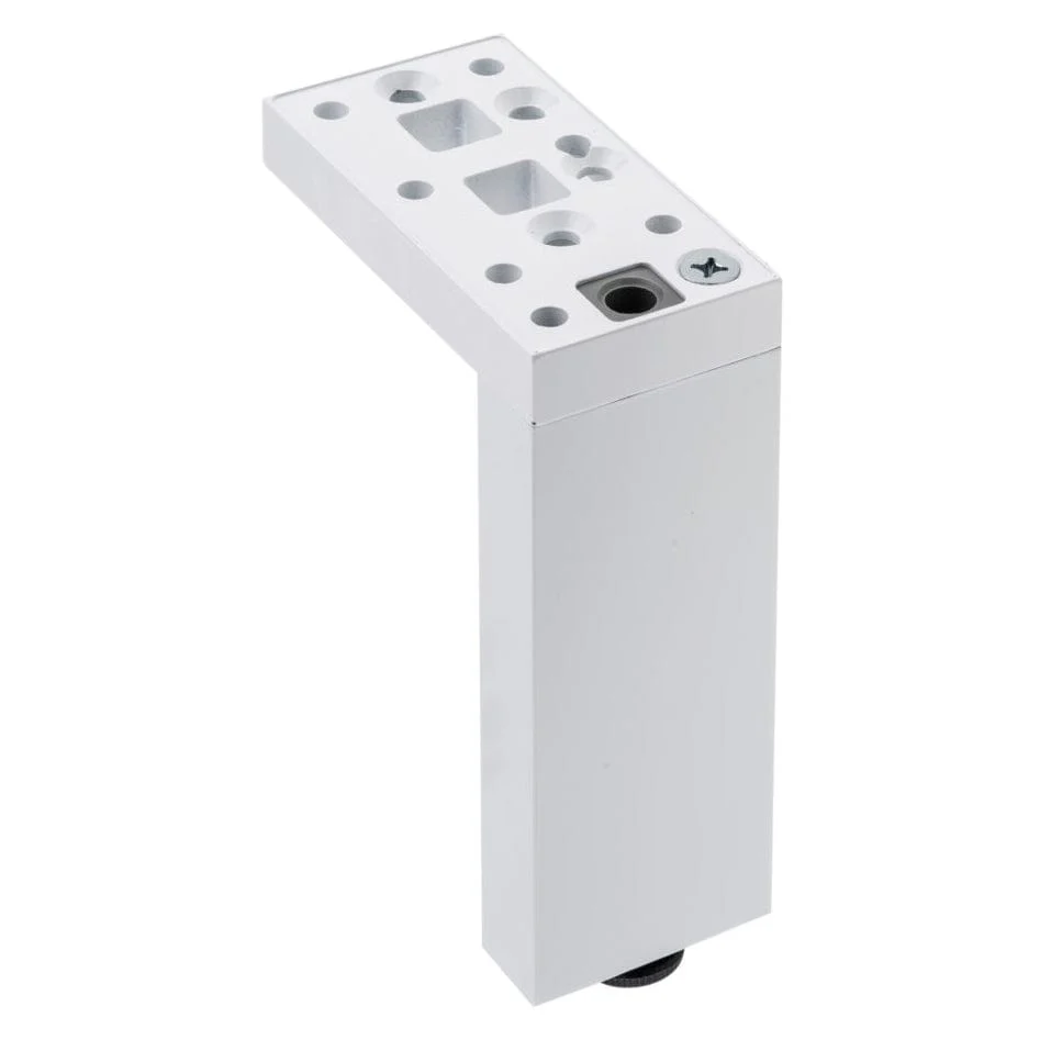 13-3/4" (350 mm) Adjustable Contemporary Versatile T or L Shaped Furniture Leg Glossy White - Image 2