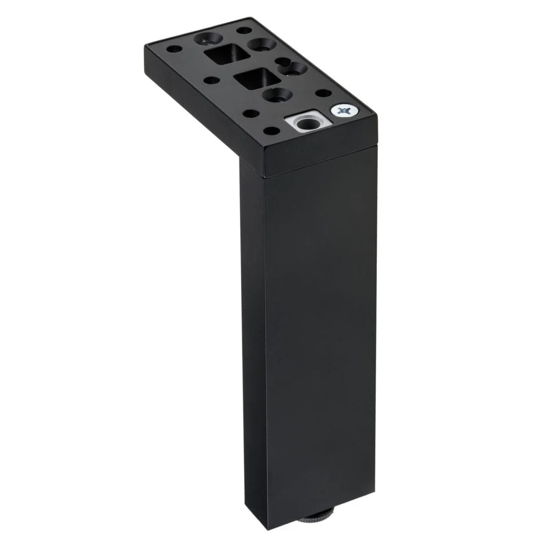 13-3/4" (350 mm) Adjustable Contemporary Versatile T or L Shaped Furniture Leg Matte Black - Image 2
