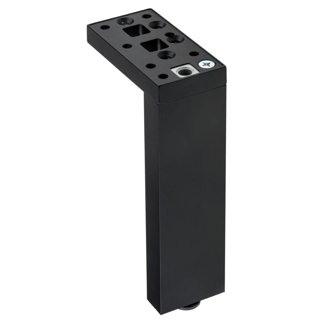 3-15/16" (100 mm) Adjustable Contemporary Versatile T or L Shaped Furniture Leg Matte Black - Image 2