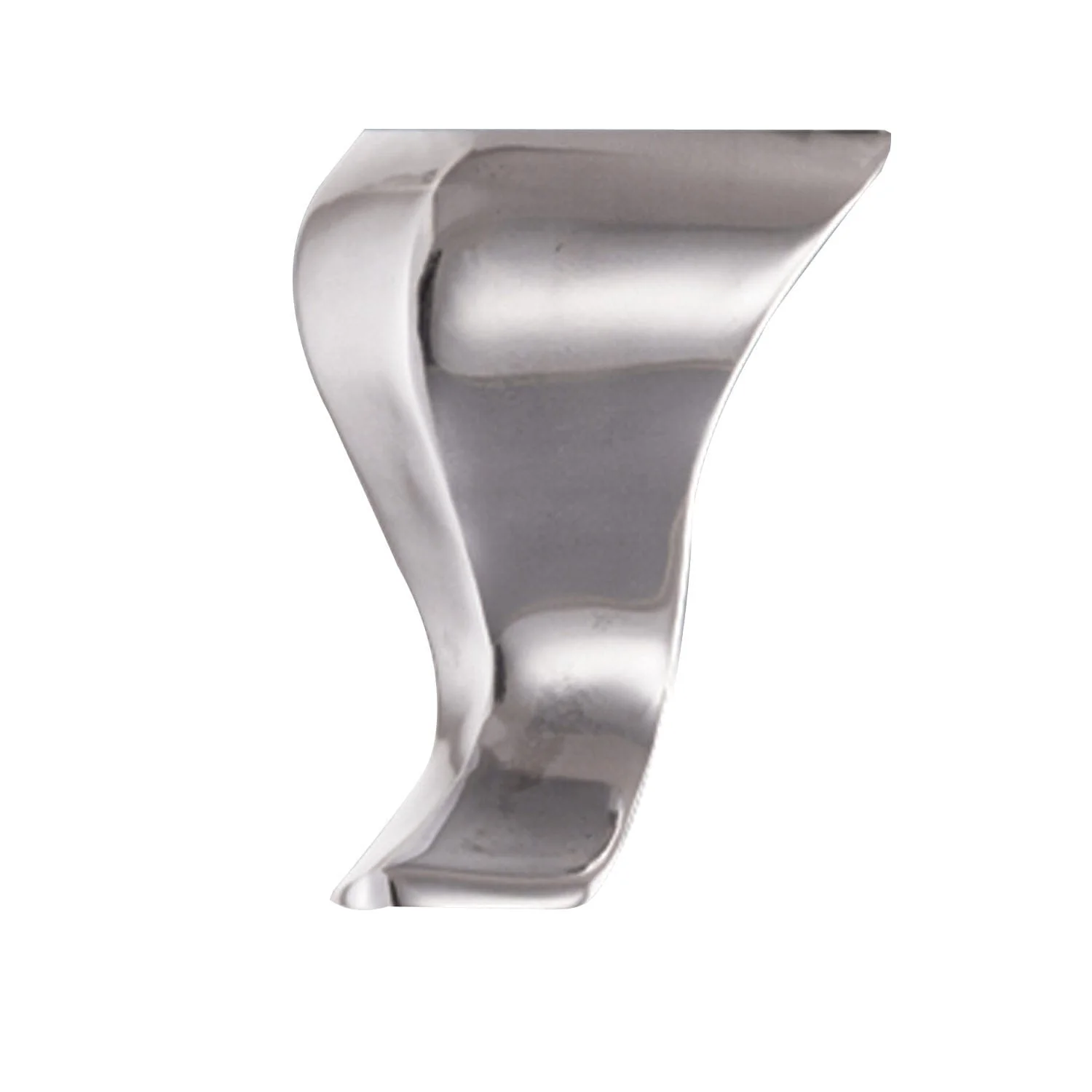 4" (102 mm)  Curved Furniture Leg Polished Aluminum