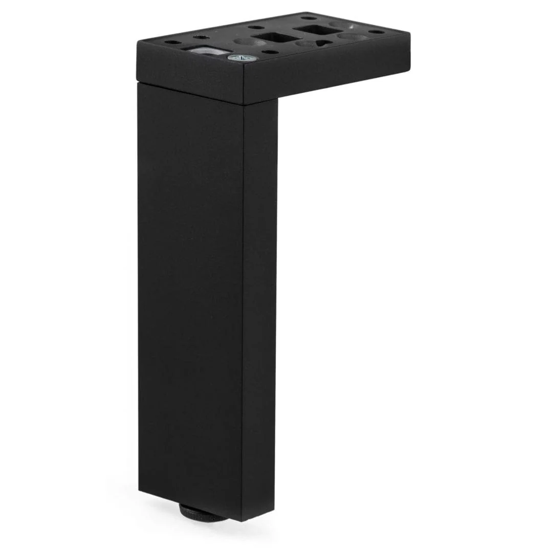 4-23/32" (120 mm) Adjustable Contemporary Versatile T or L Shaped Furniture Leg Matte Black