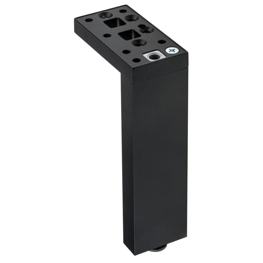 4-23/32" (120 mm) Adjustable Contemporary Versatile T or L Shaped Furniture Leg Matte Black - Image 2