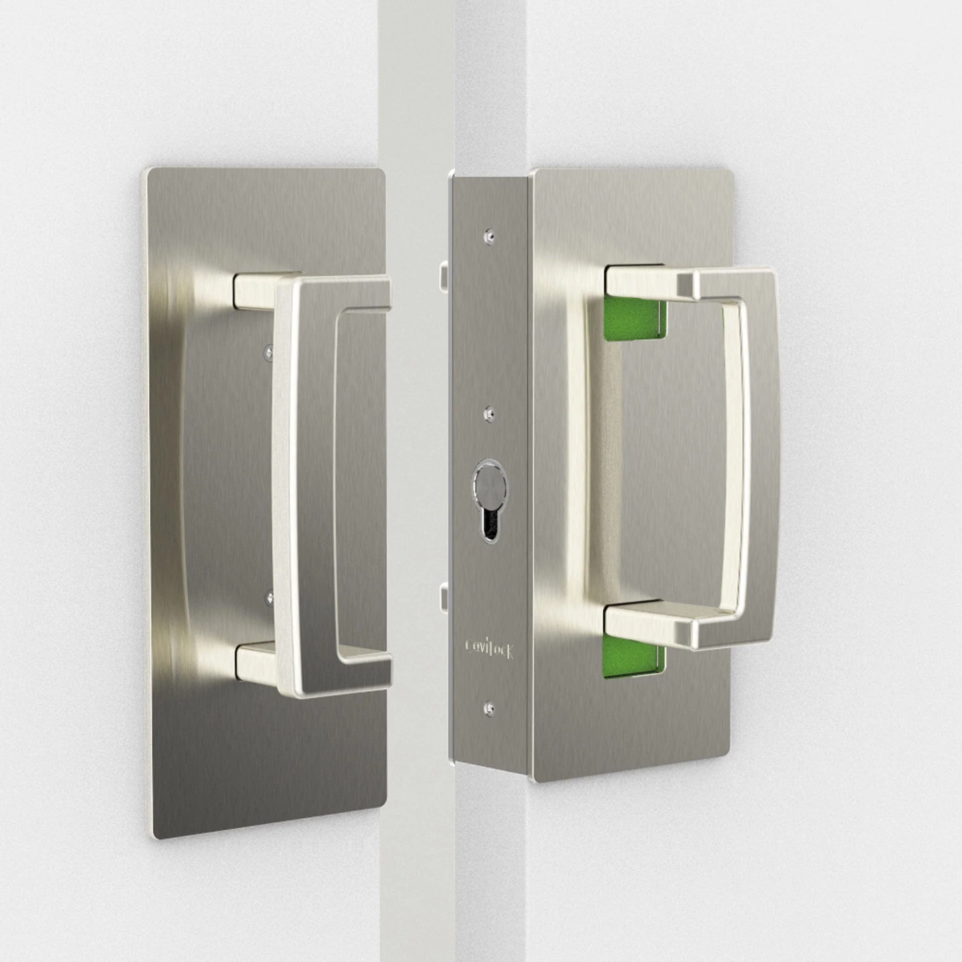 Cavity Sliders CL400 ADA Magnetic Bi-Parting  Pocket Door Handle for 1-3/4" Door Satin Chrome Emergengy/Snib - Image 2