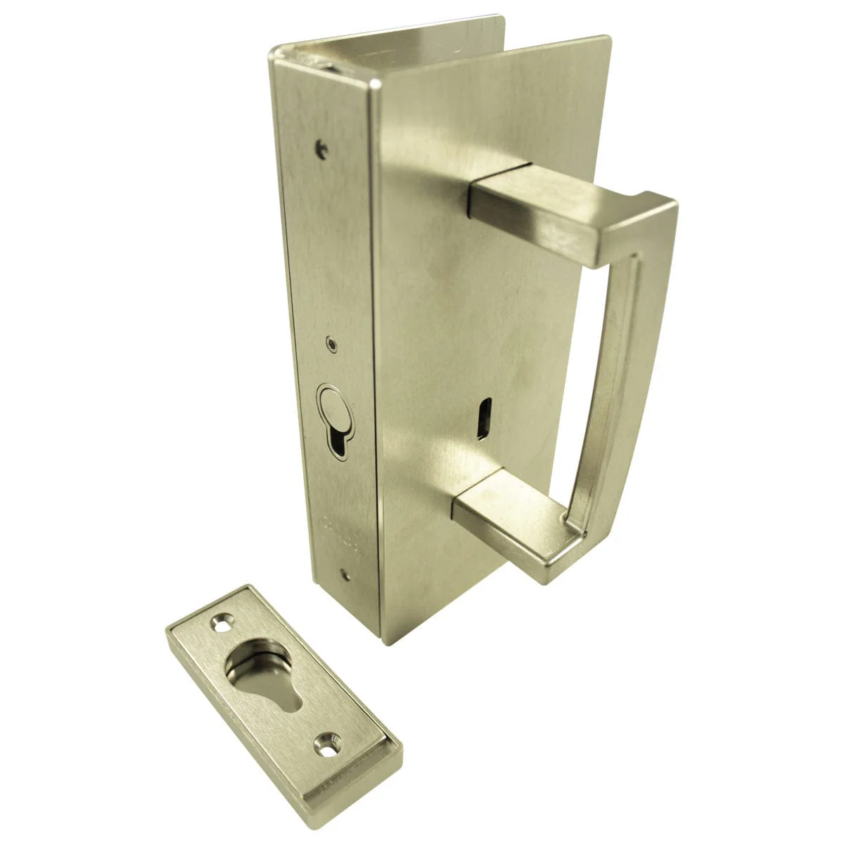 Cavity Sliders CL400 ADA Magnetic Pocket Door Handle for 1-3/8" Door Satin Nickel LH Snib