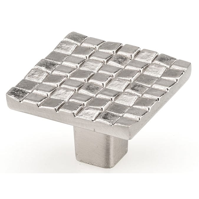 Contemporary Knob, 1-1/4" x 1-1/4", Brushed Nickel