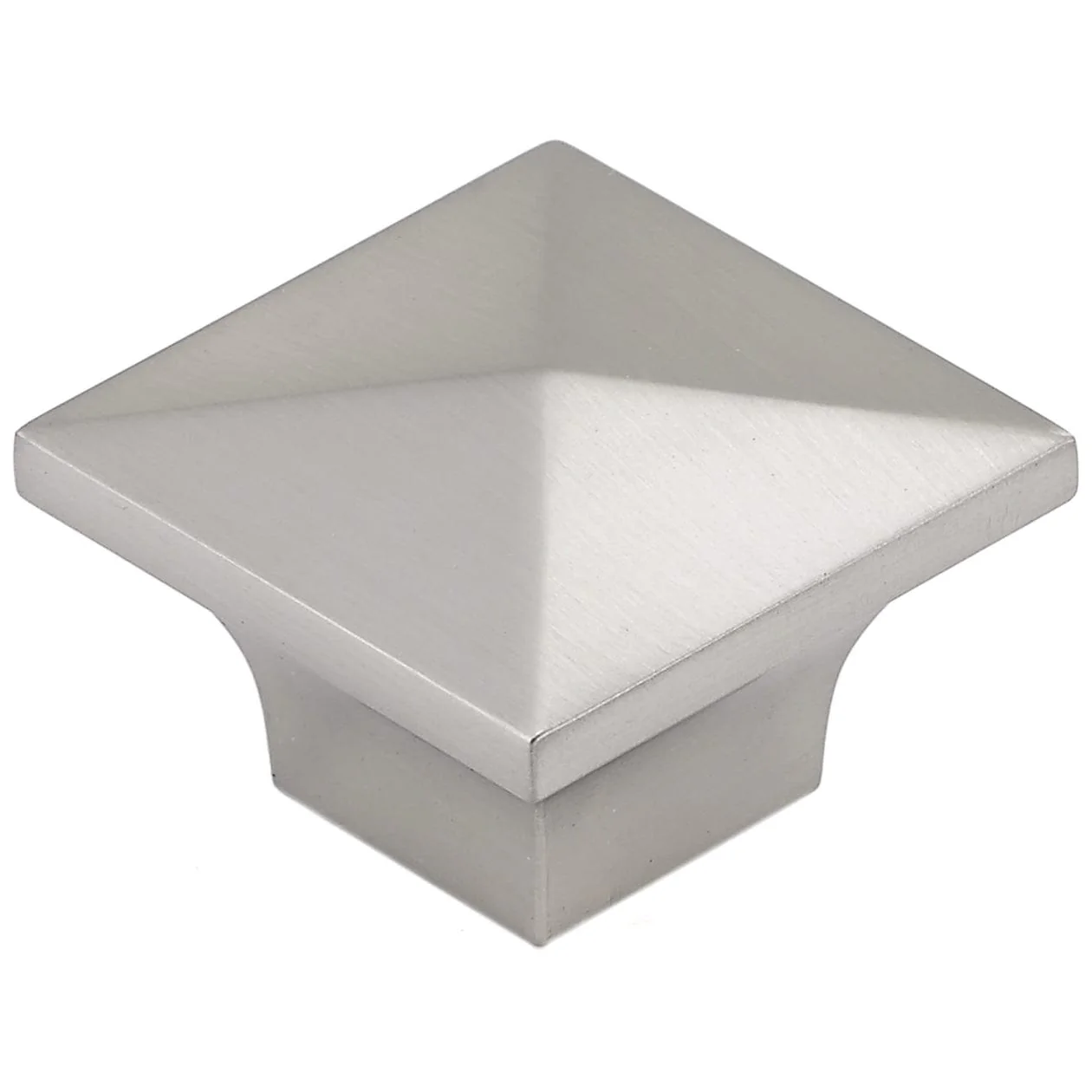 Contemporary Knob, 1-1/4" x 1-1/4", Brushed Nickel