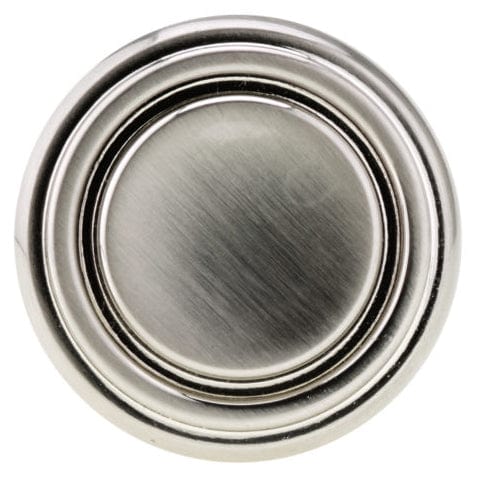 Contemporary Knob - Rings Border - 1-5/16" D - Brushed Nickel - Image 2