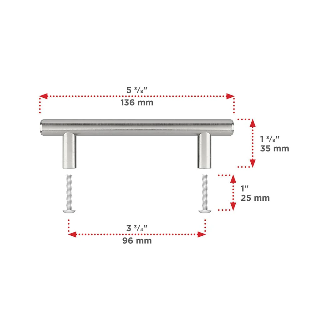 Contemporary Pull, 3-3/4" Center-to-Center, Brushed Nickel - Image 2