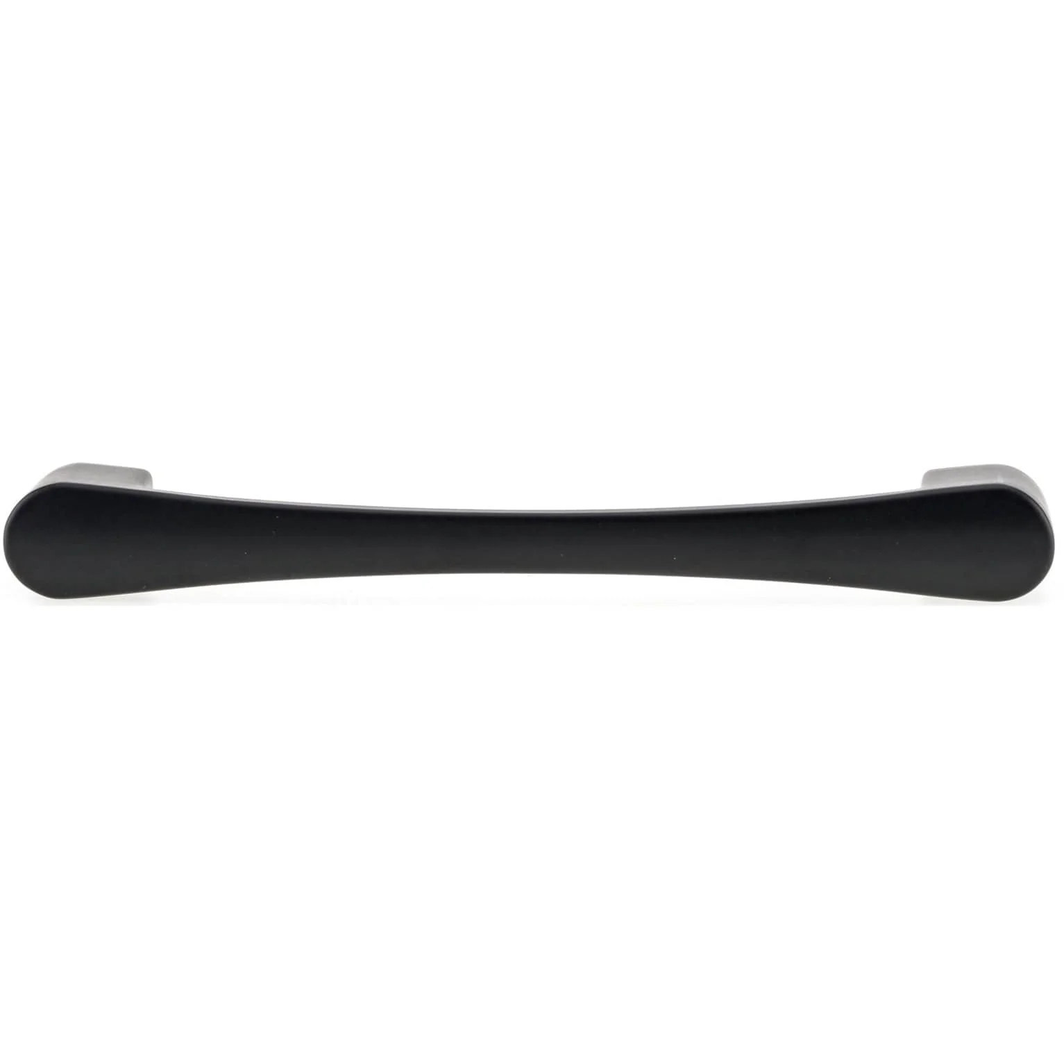 Contemporary Arched Pull with Rounded Flared Ends - 5-1/16" Center-to-Center - Matte Black 5-21/32" OL - Image 2