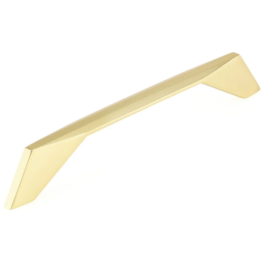 Contemporary Pull, 6-5/16" Center-to-Center, Brushed Gold