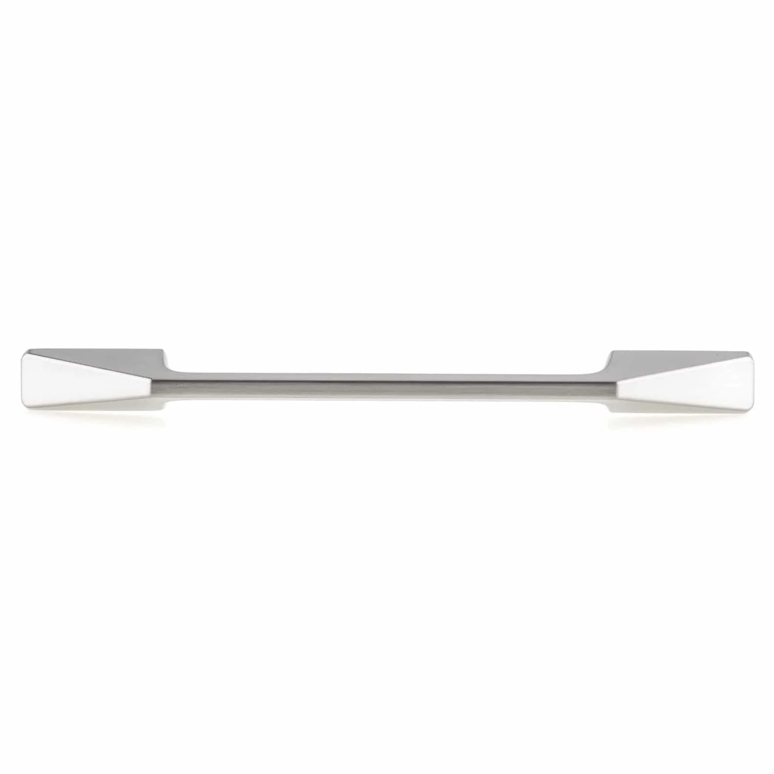 Contemporary Pull with Flared Geometric Posts - 6-5/16" Center-to-Center - 8-9/32" OL - Brushed Nickel - Image 2