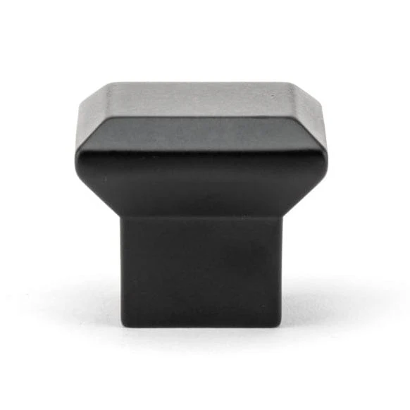 Transitional Square Knob - 1-11/32" x 1-11/32" - Matte Black - Image 3