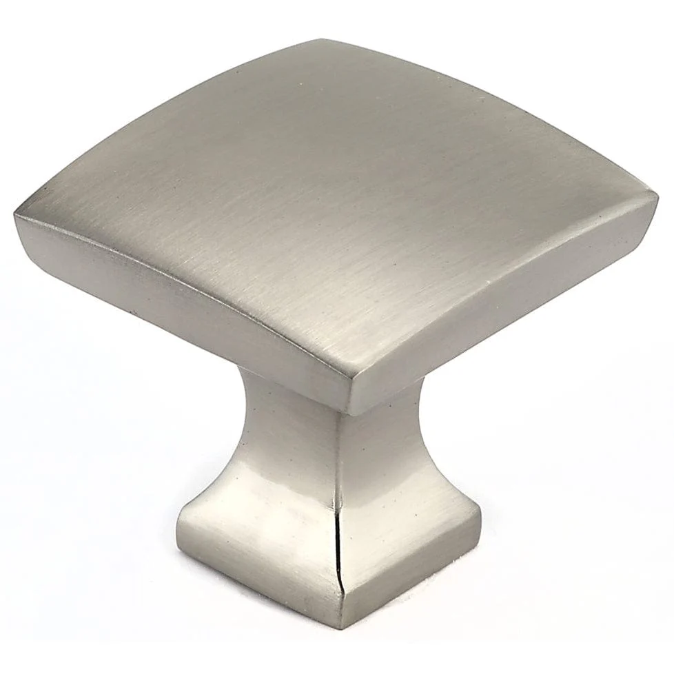 Transitional Knob, 1-5/16" x 1-5/16", Brushed Nickel