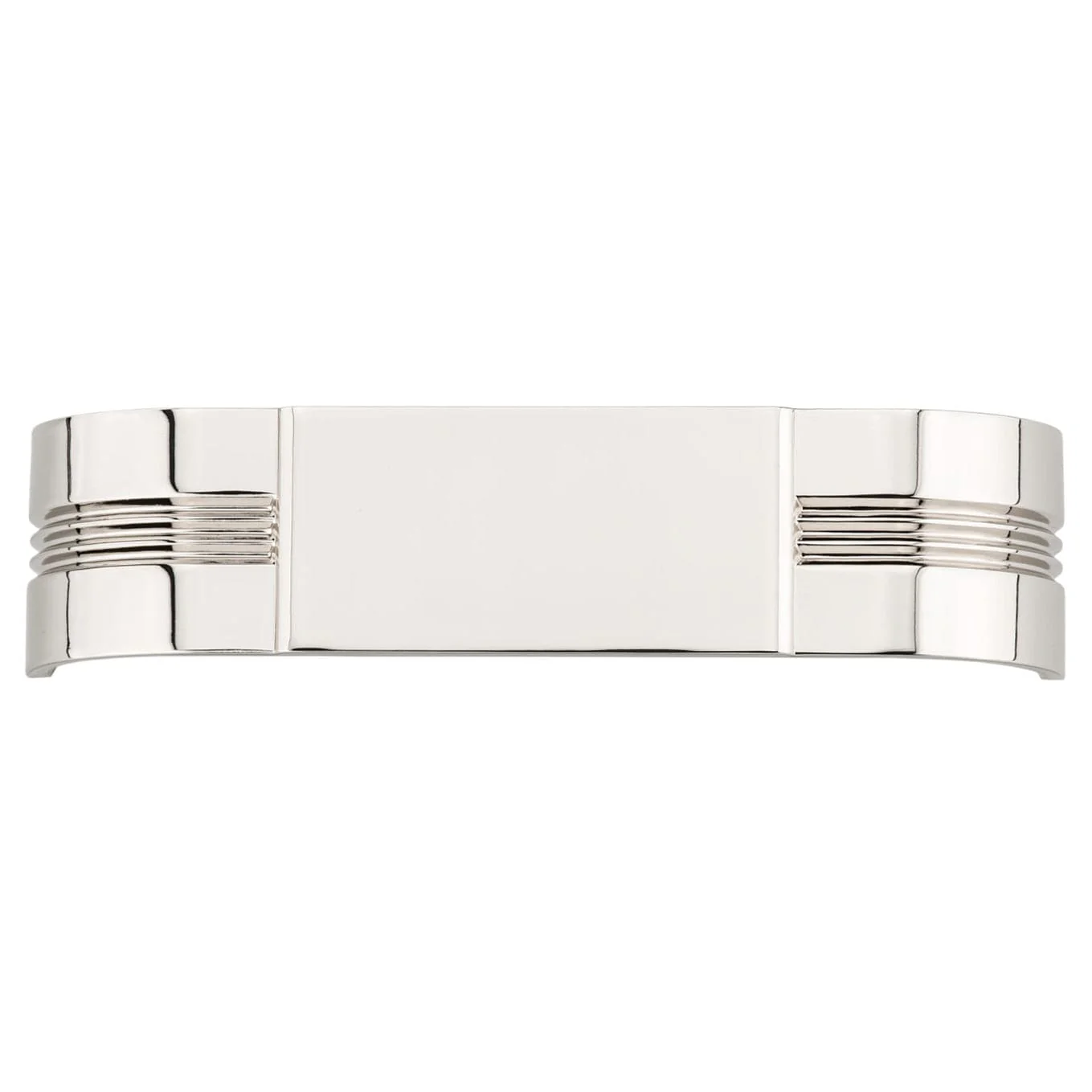 Art Deco Inspired Transitional Metal Pull - Polished Nickel - 5-1/32" Center-to-Center - 5-21-32" L - Image 2