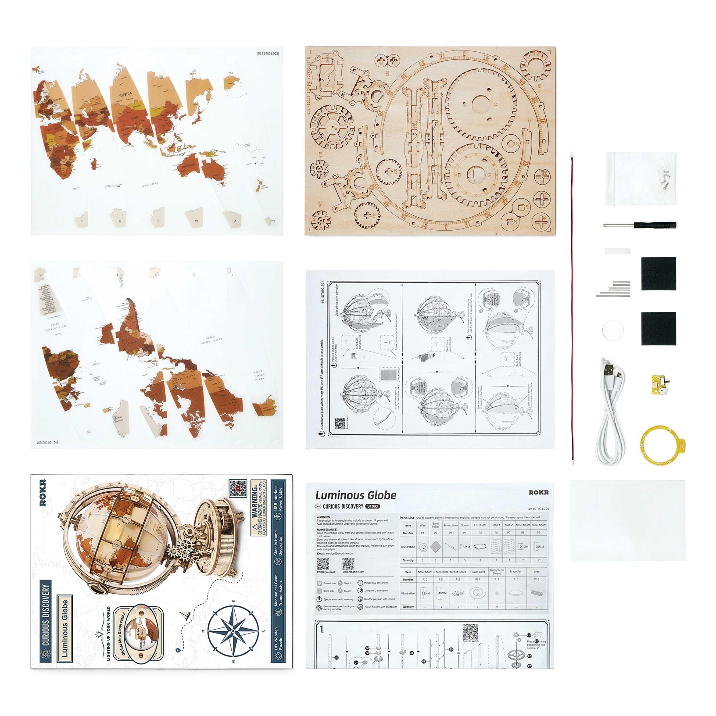 Luminous Globe 3D Puzzle Kit - Image 3
