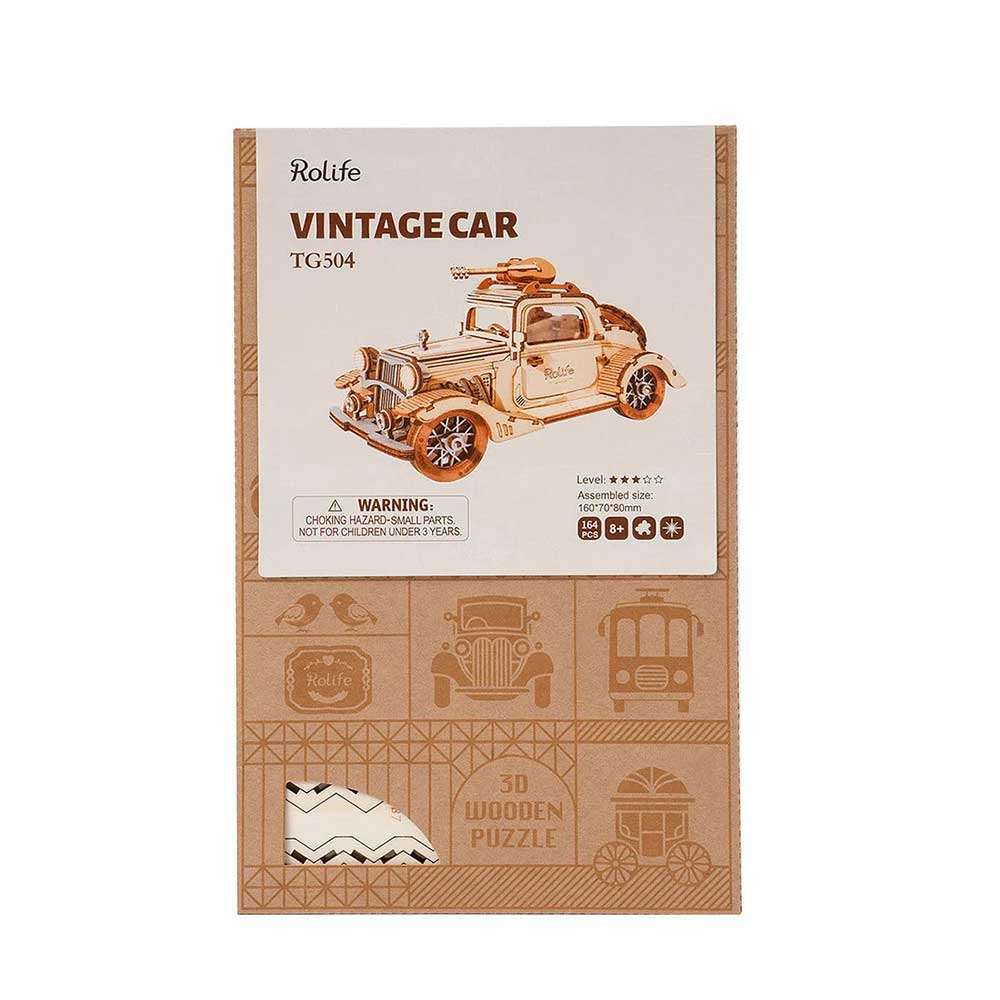 Vintage Car 3D Wooden Puzzle Kit - Image 7